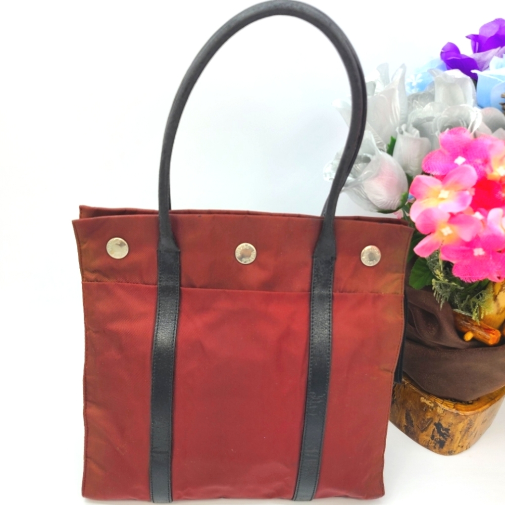 Prada Red Burgundy Canvas Bag